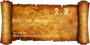 Kálai Margit névjegykártya